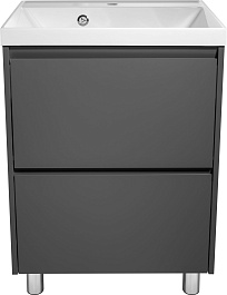 Stella Polare Тумба с раковиной Борнео 70 Люкс графит матовый – фотография-1